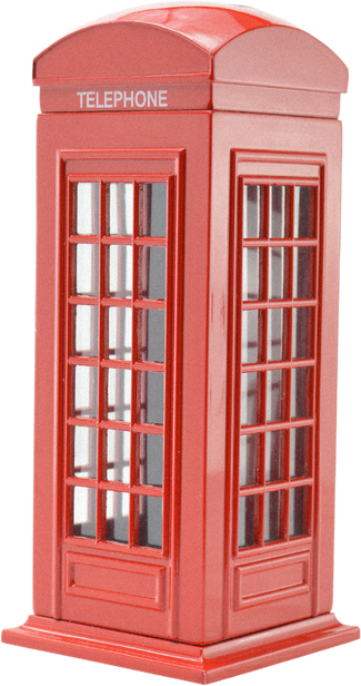 Cutout of Vintage Red Telephone Booth